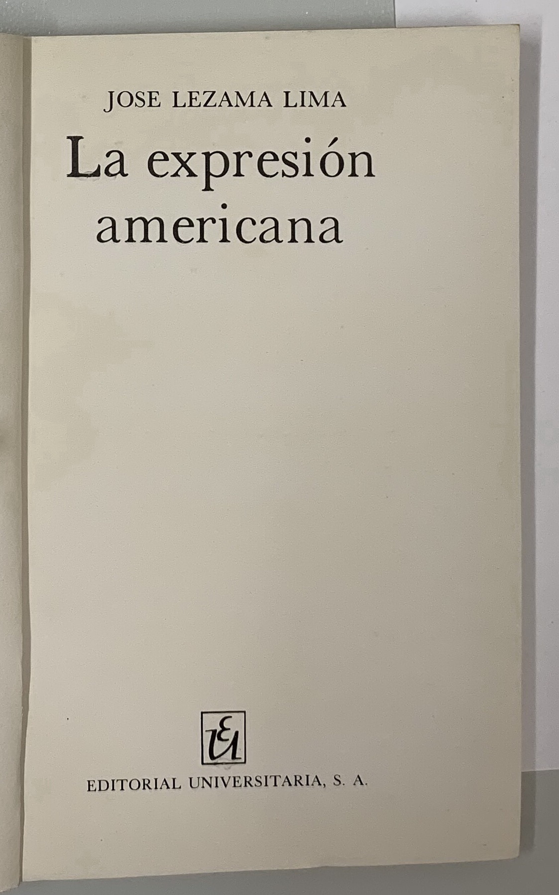 La expresion americana, Jose Lezama Lima