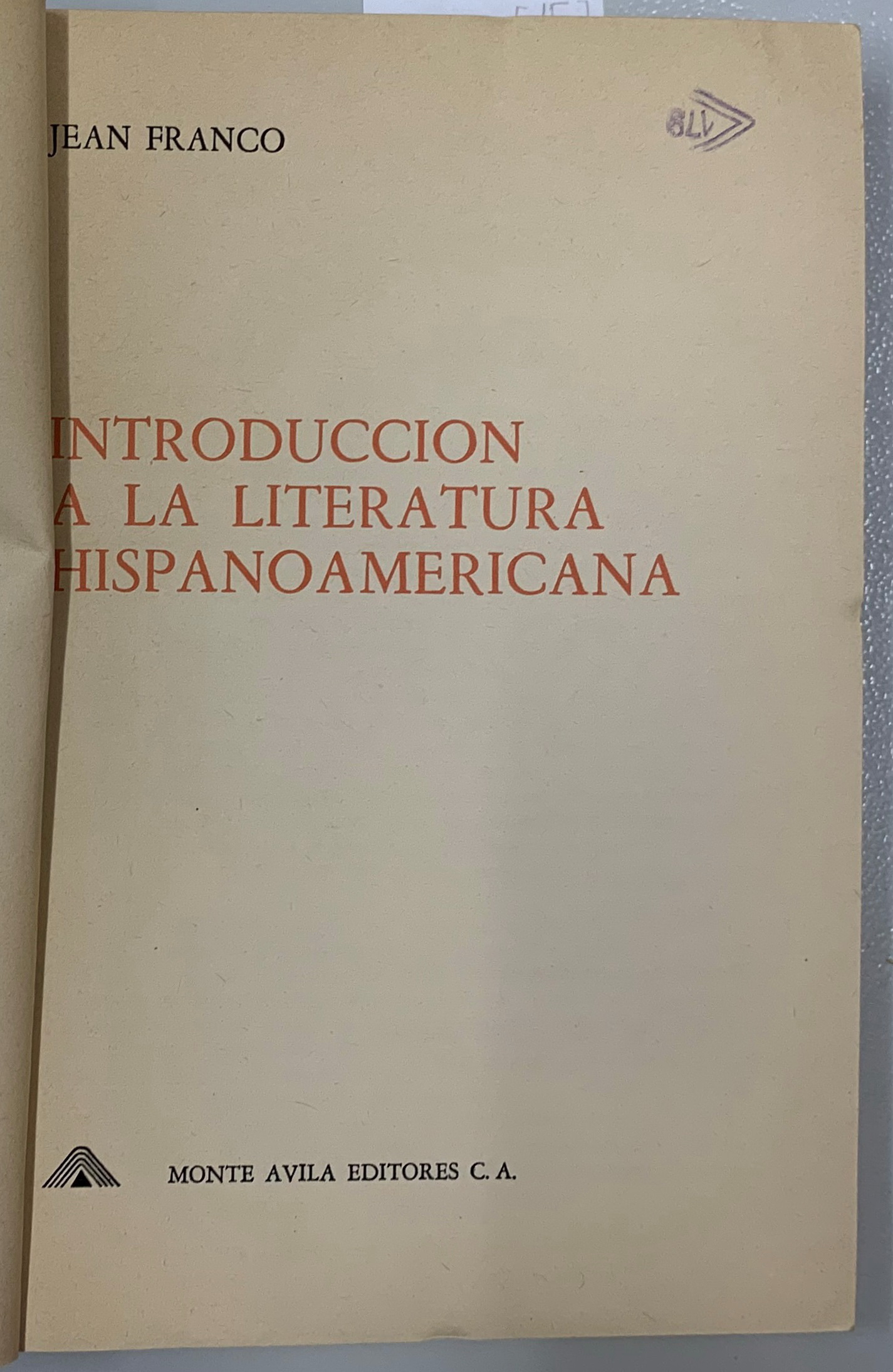Introduccion a la literatura hispanoamericano, Jean Franco