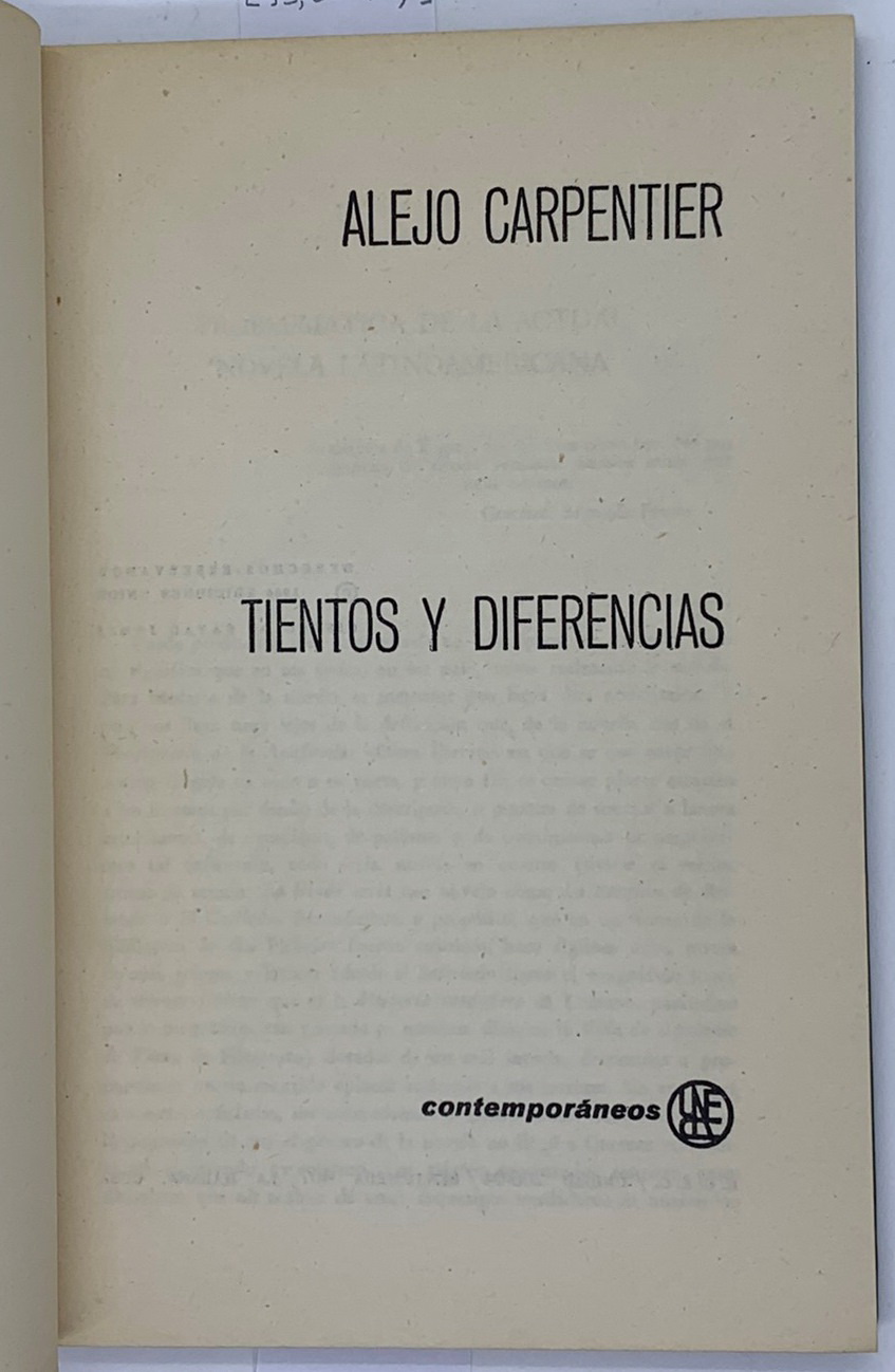 Tientos y diferencias, Alejo Carpentier