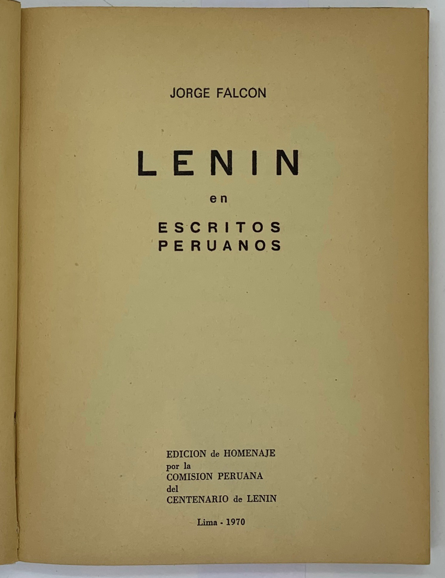 Lenin en escritos peruanos, Jorge Falcon