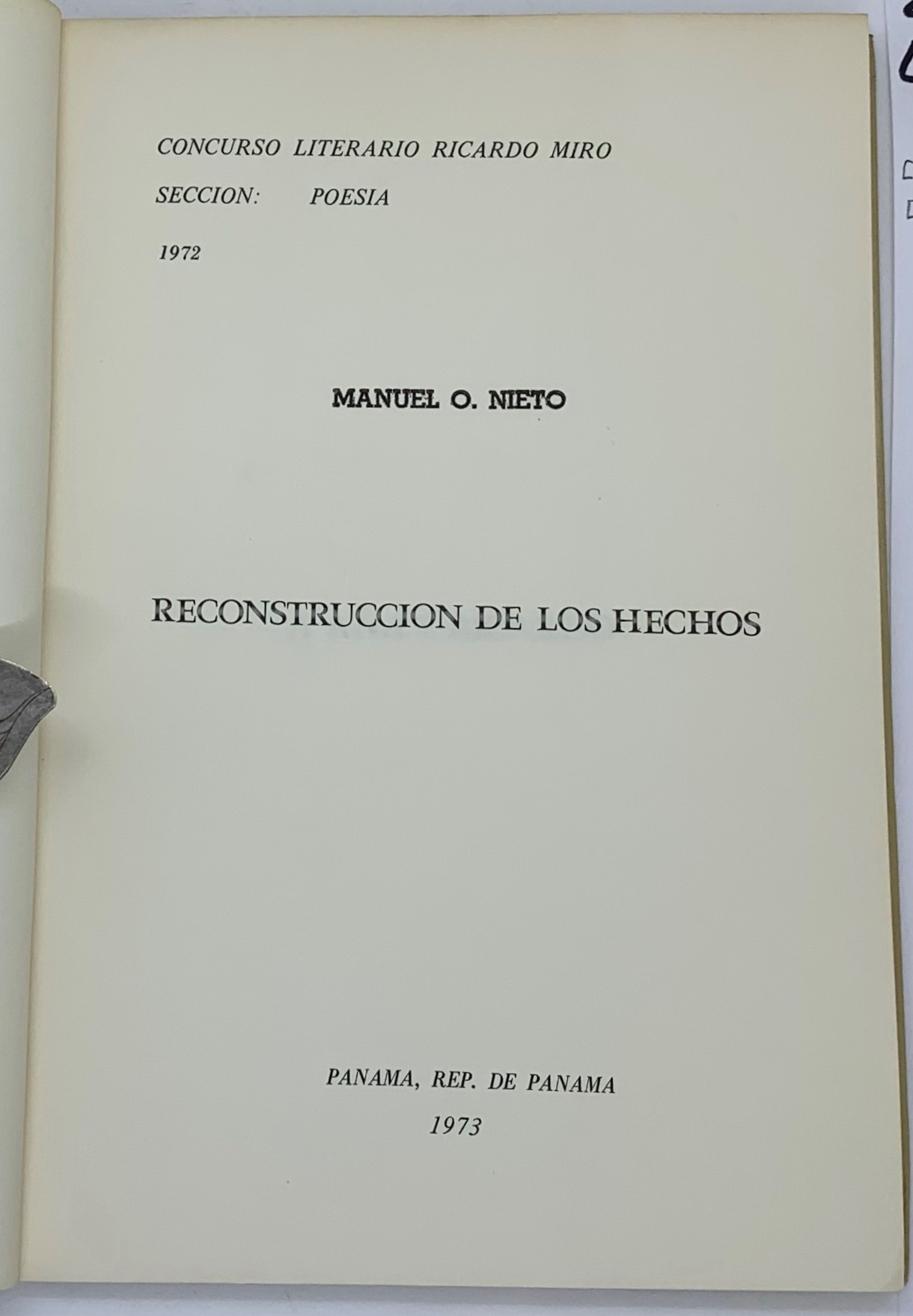 Reconstruccion de los Hechos, Manuel O. Neto