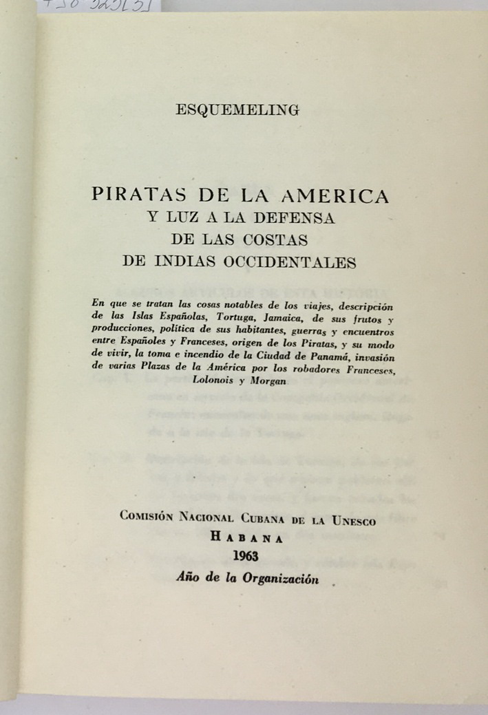 Esquemeling Piratas de la America