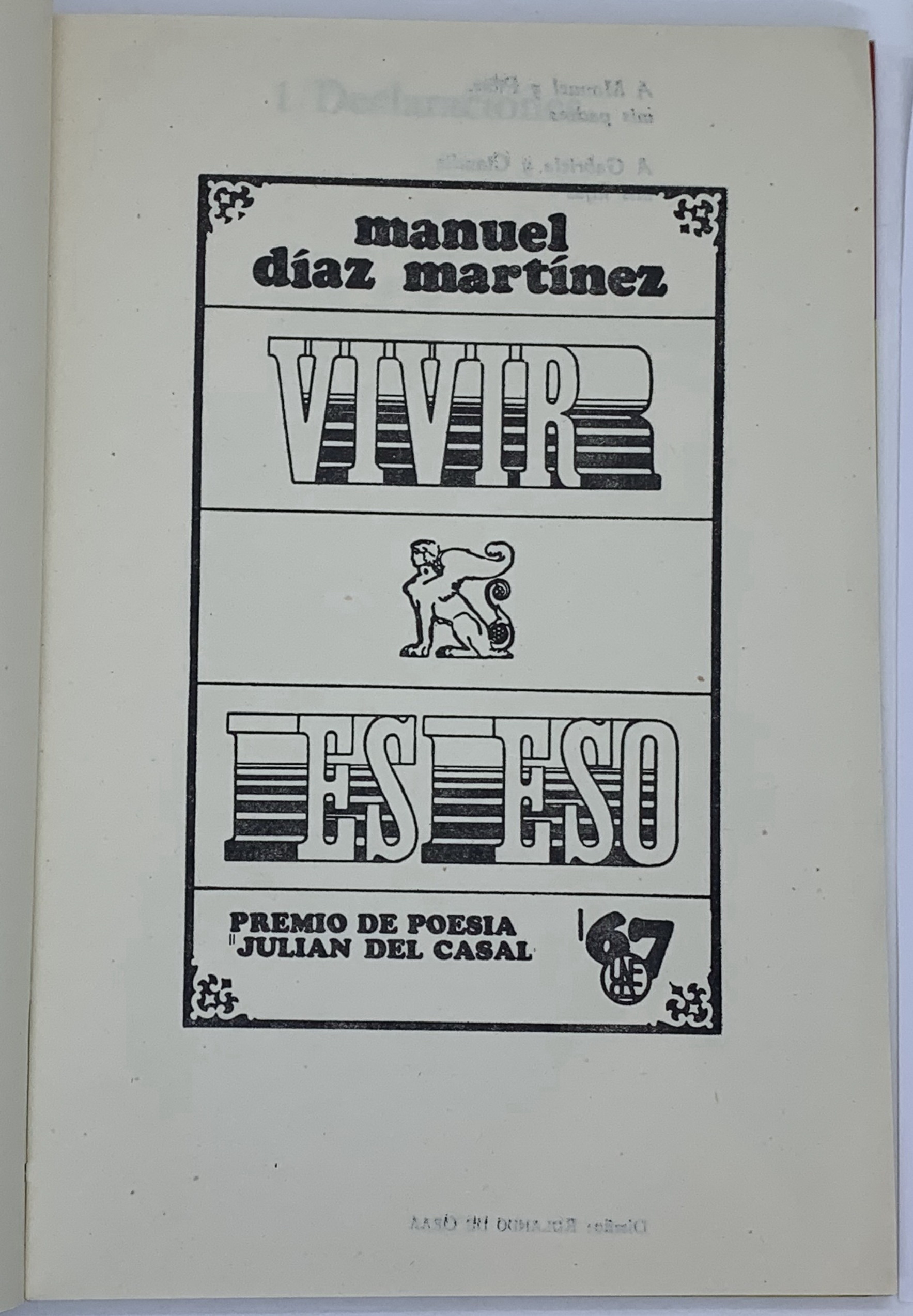 Vivir Es Eso, Manuel Diaz Martinez