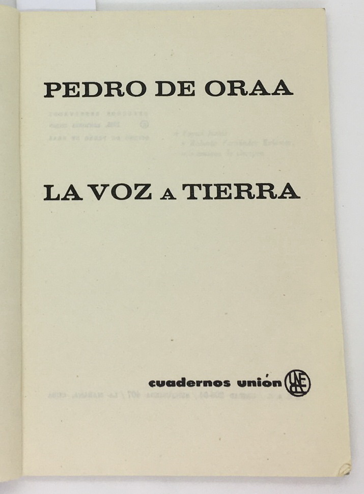 La voz a Tierra, Pedro de Oraa