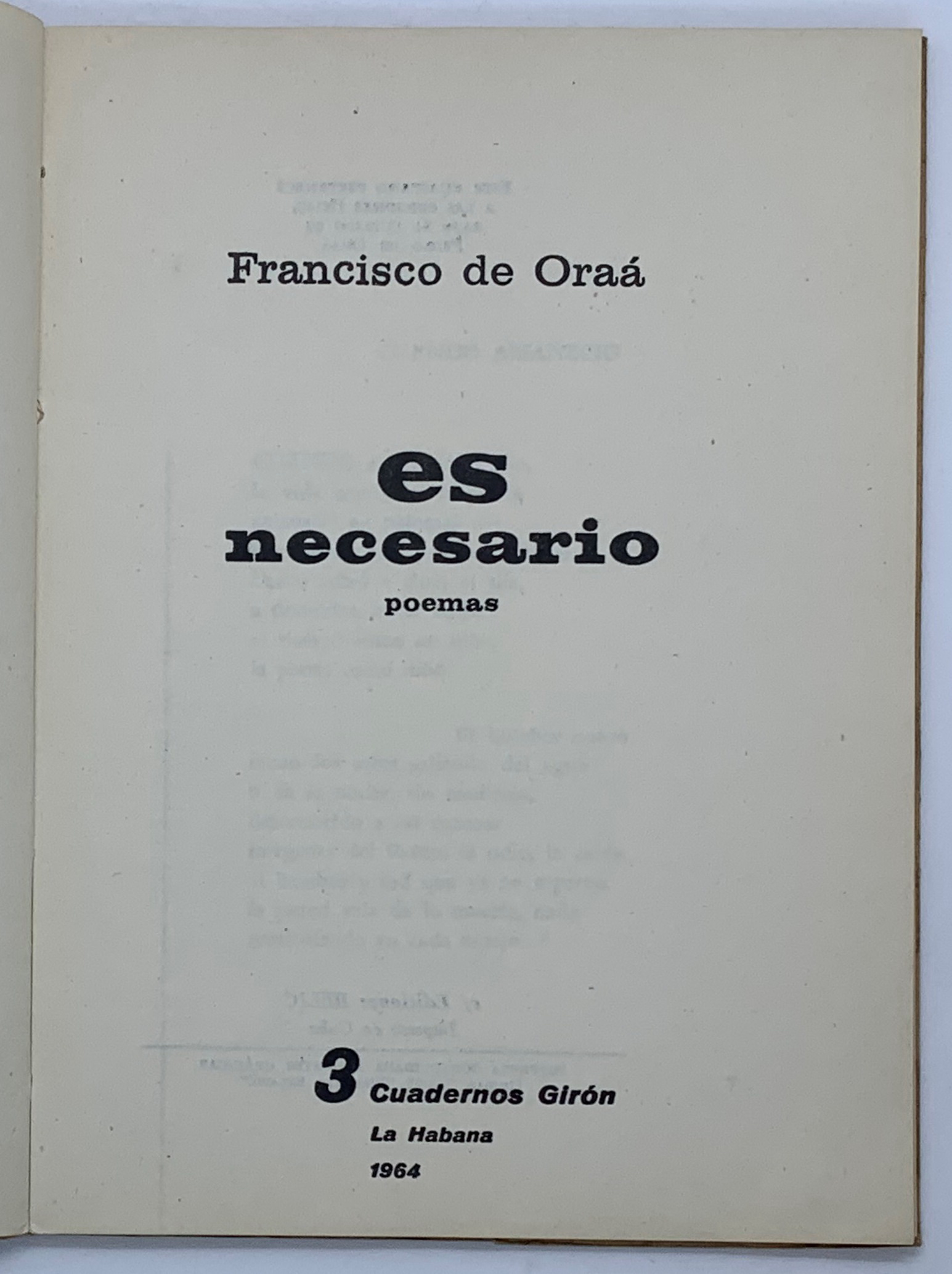 Es necesario, Francisco de Oraa