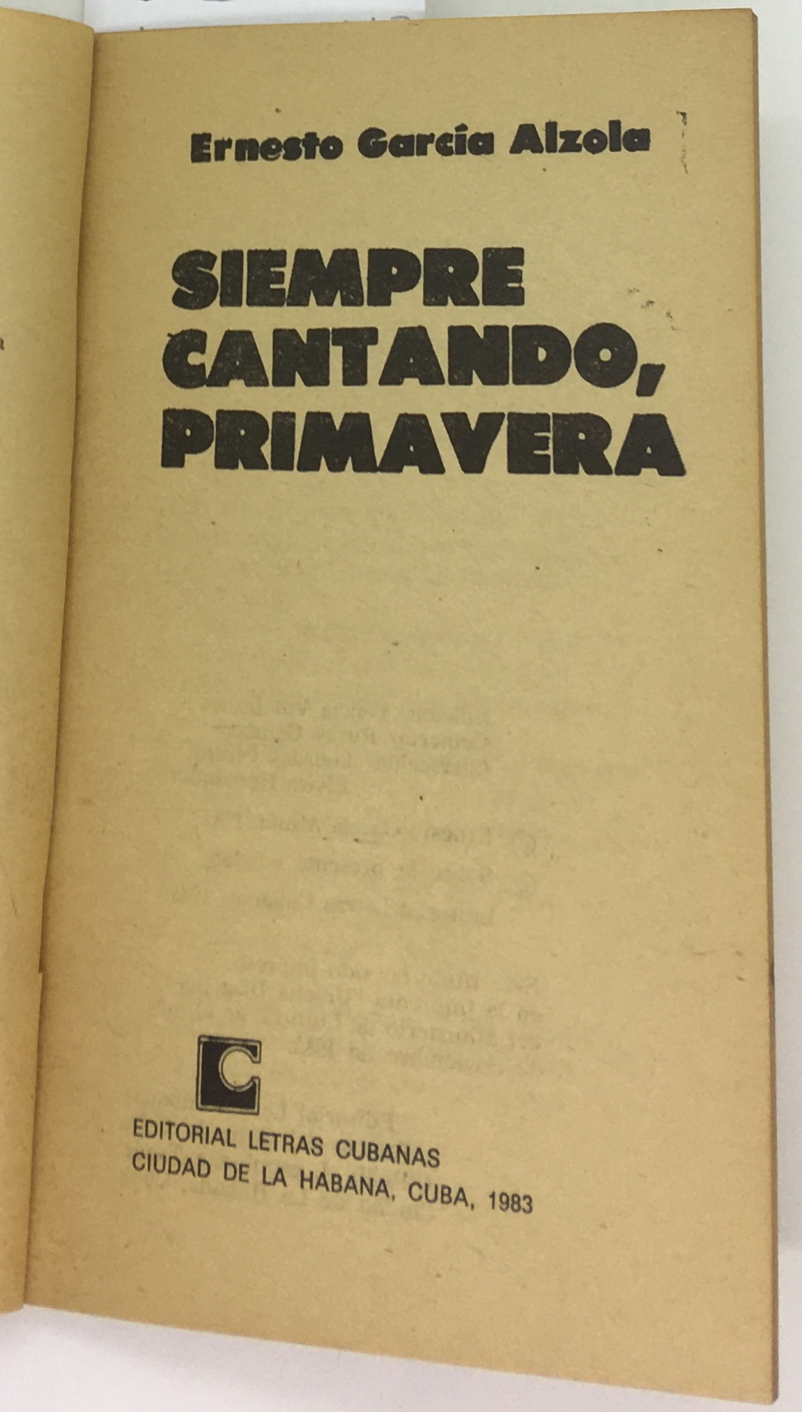 Siempre Cantando, Primavera, Ernesto Garcia Alzola