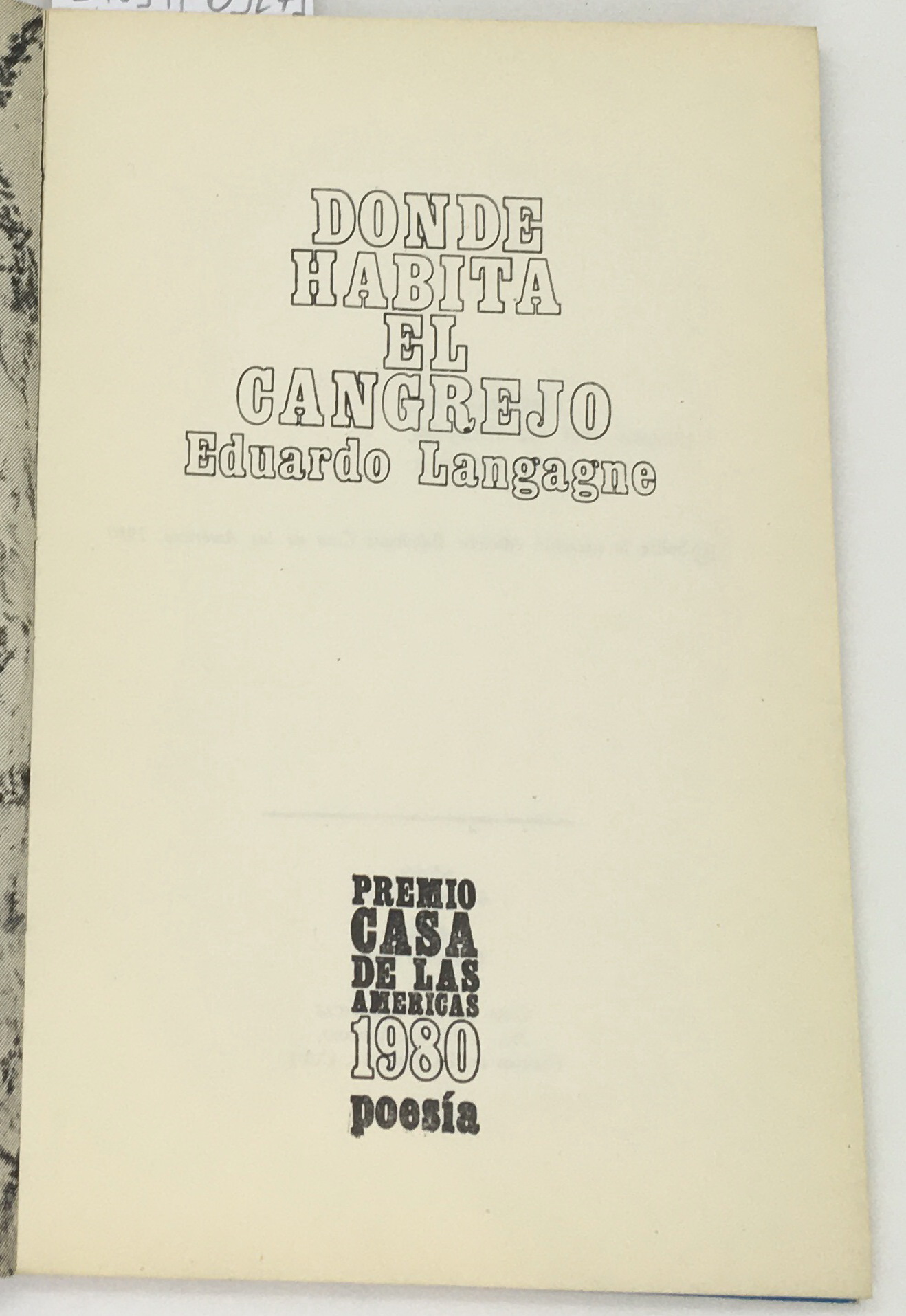 Donde Habita el Cangrejo, Eduardo Langagne