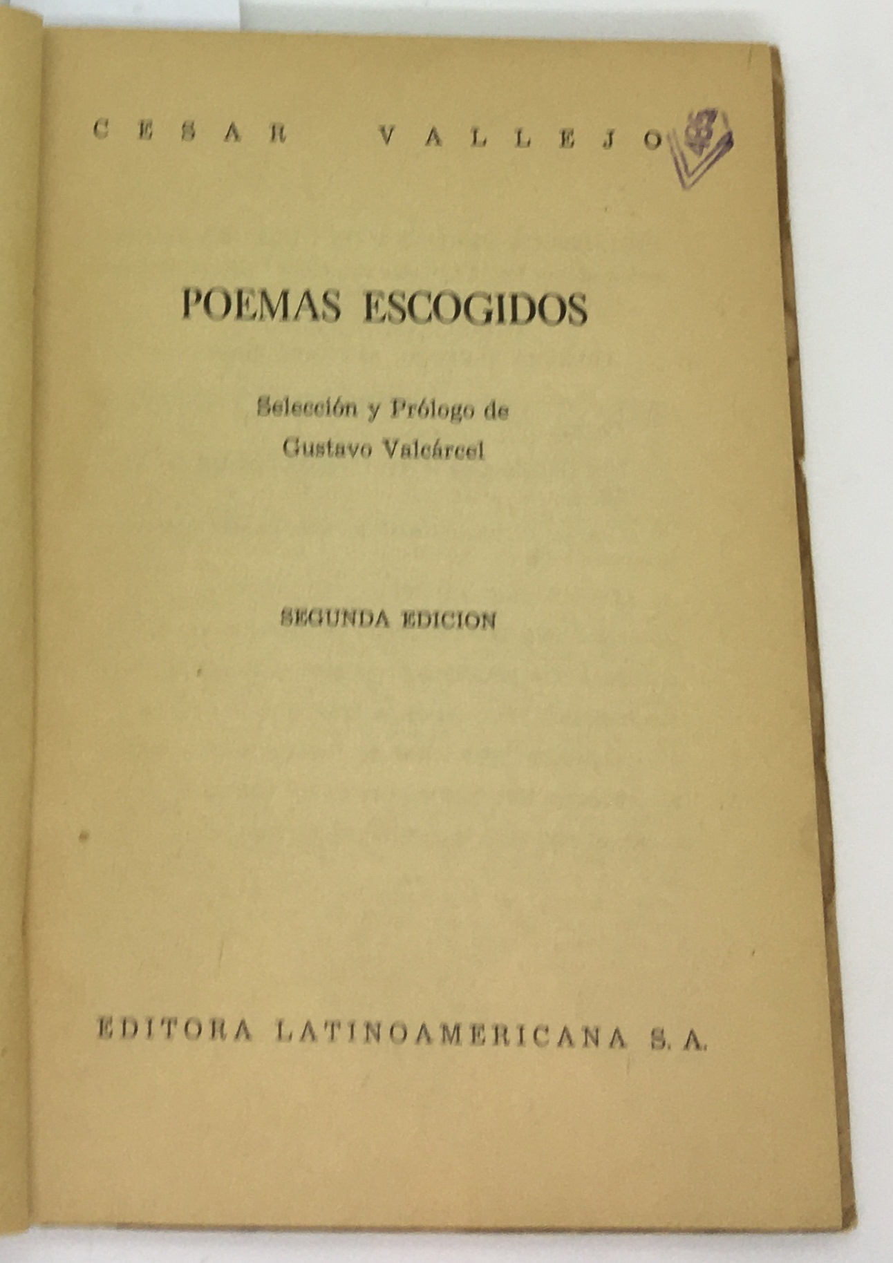 Poemas Escogidos, Cesar Valleja