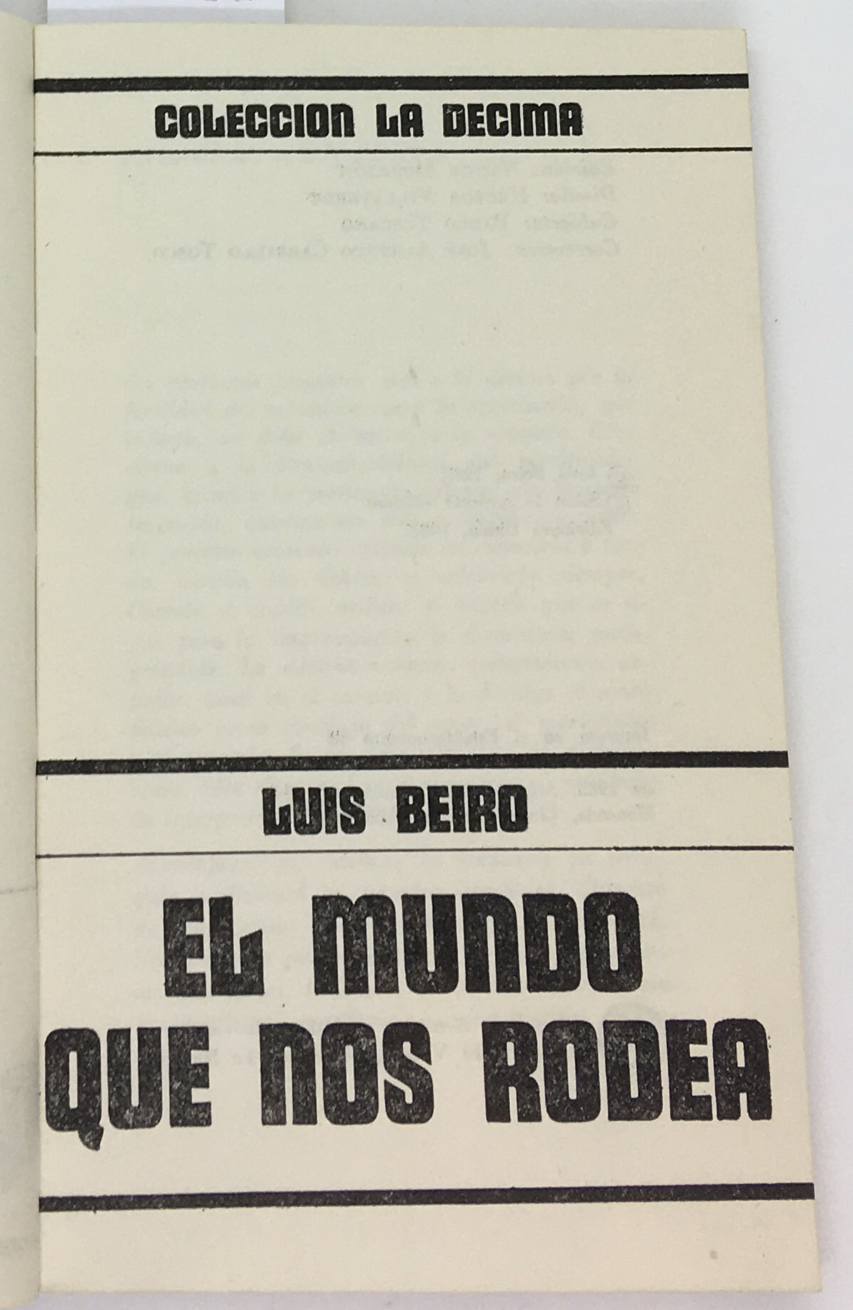 El Mundo Que Nos Rodea, Luis Beiro