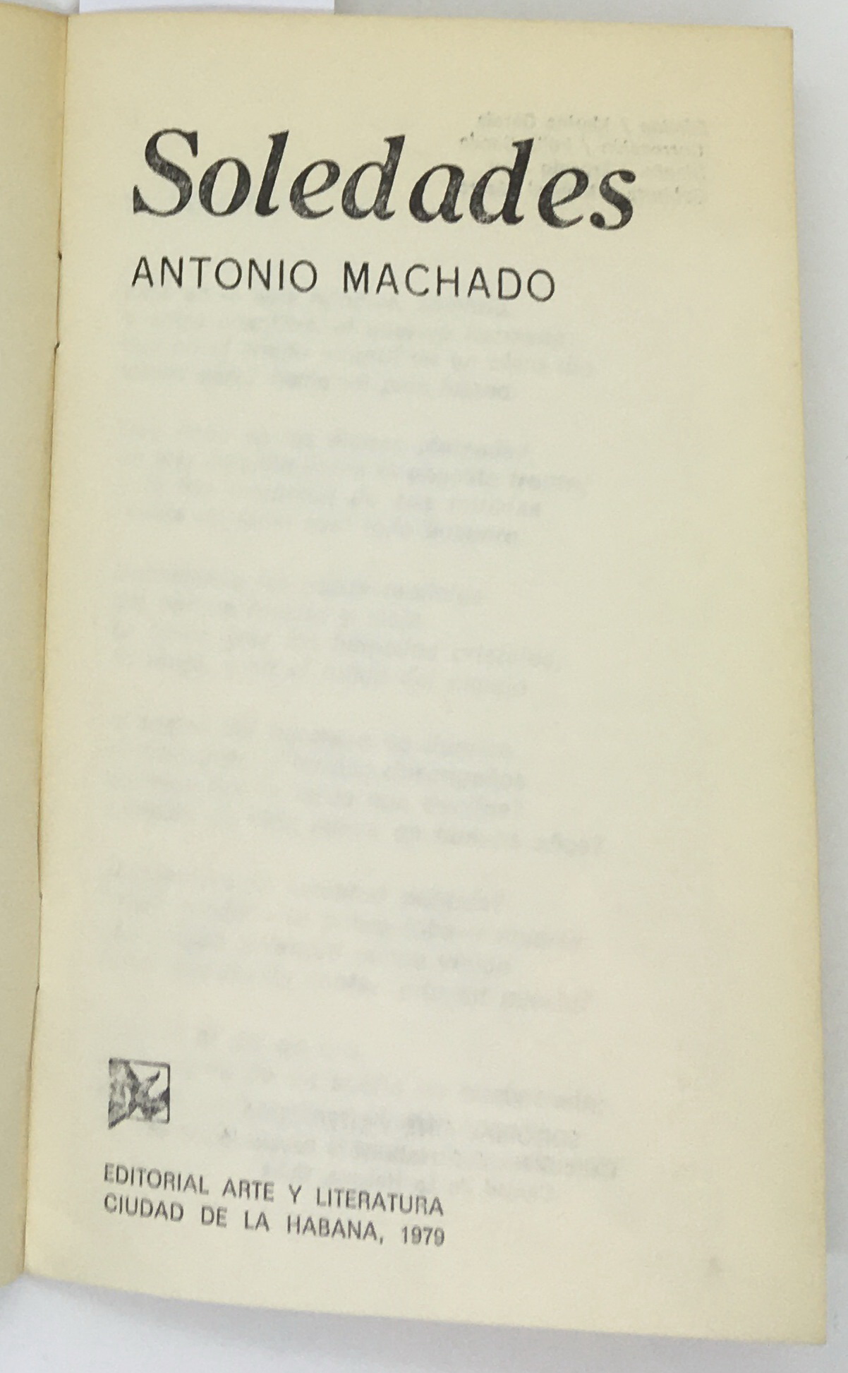 Soledades, Antonio Machade