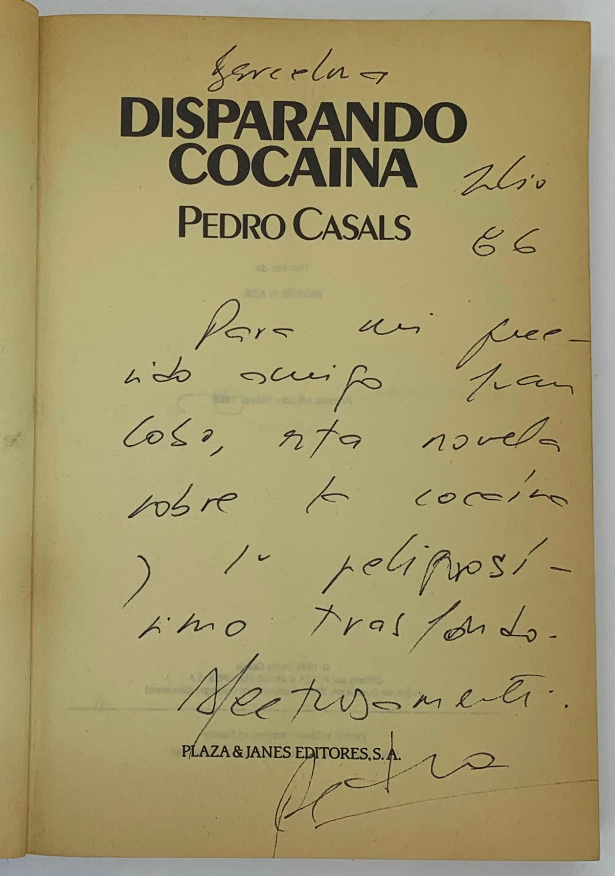Disparando cocaina, Pedro Casals