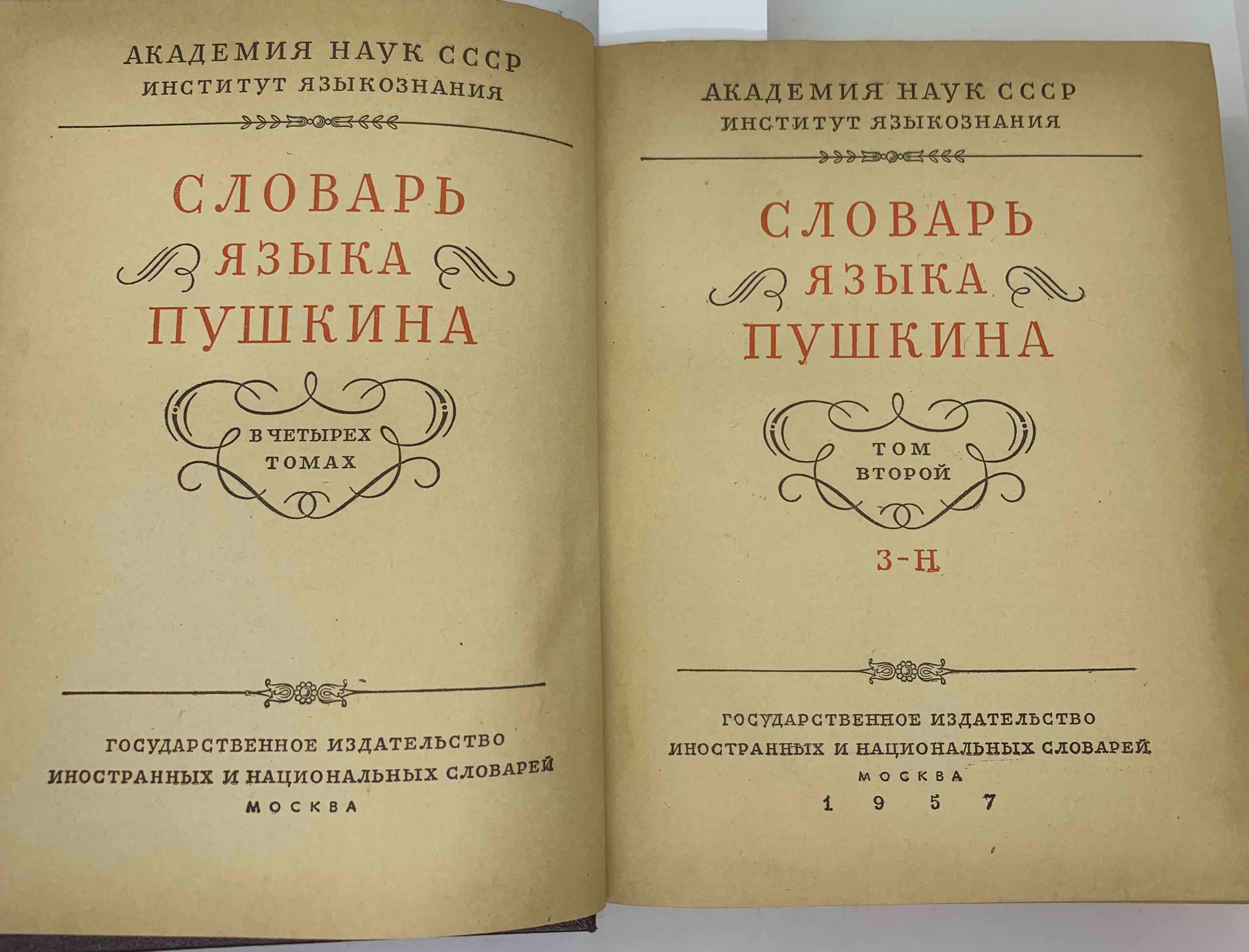 Словарь языка Пушкина: в 4 т. Институт языкознания (Академия наук СССР)